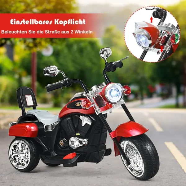 Costway Kinder-Aufsitzspielzeug mit 6 V Batteriebetrieb, Hupe, Scheinwerfer, stabiles Aufsitzspielzeug mit 3 Rädern, Geschenk für Jungen und Mädchen - Image 3